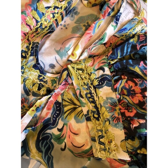 NWT ANTHROPOLOGIE LOVE KYLA CAITE SEO COSIMA EMBROIDERED BOHO SILK DRESS SMALL - Picture 8 of 8
